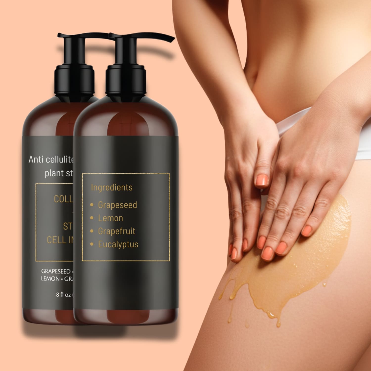 Anti cellulite oil collagen plant stem cells